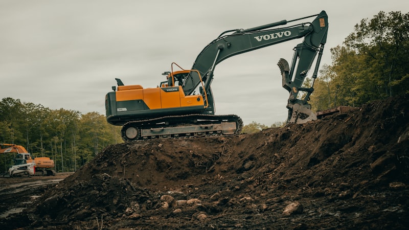 Excavator on job site